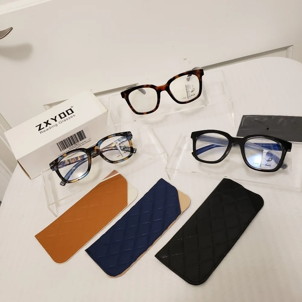 NIB ZXYOO Set Of 3 Reading Glasses 1.50 Magnification